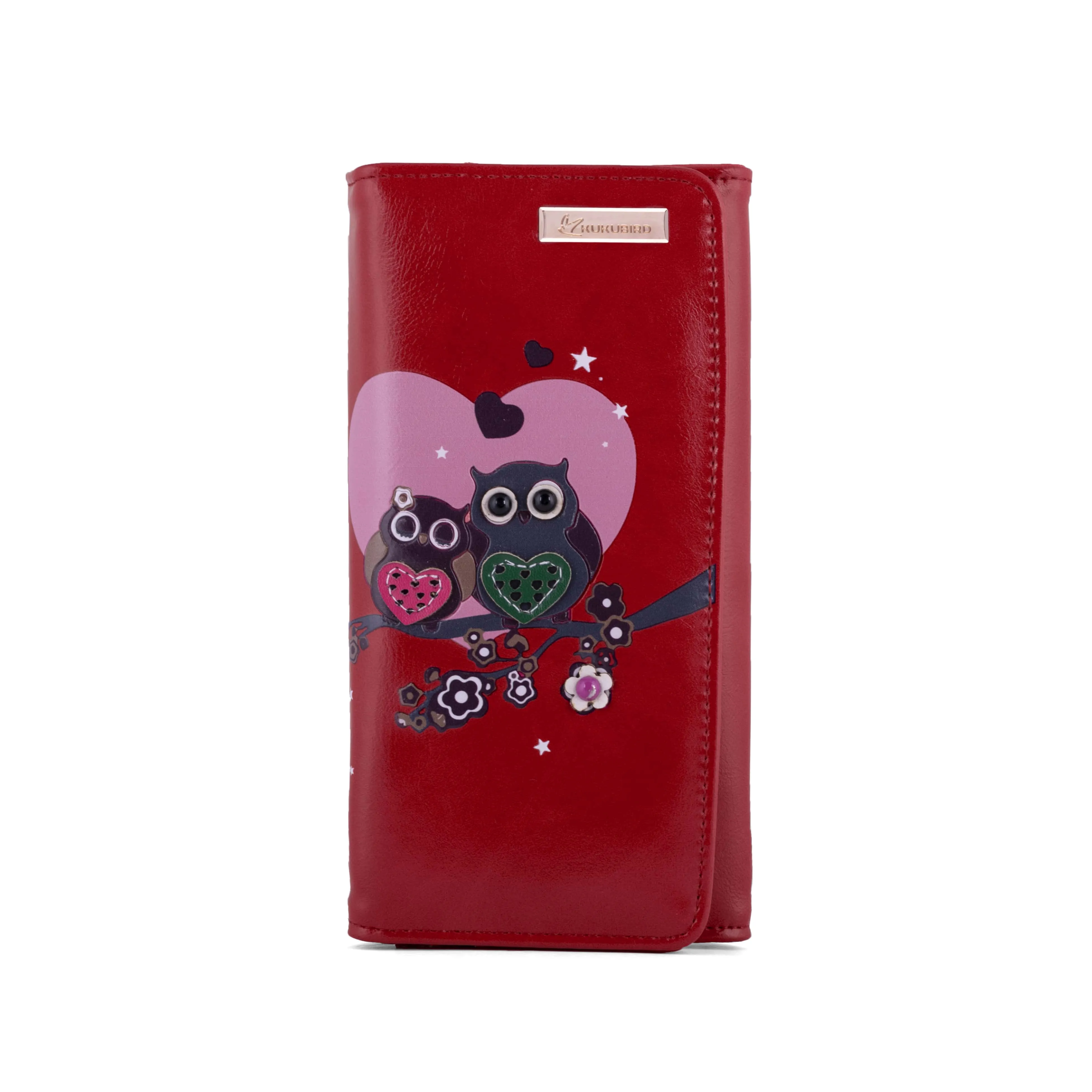 Kukubird Large Purse 2 owl's love - Red