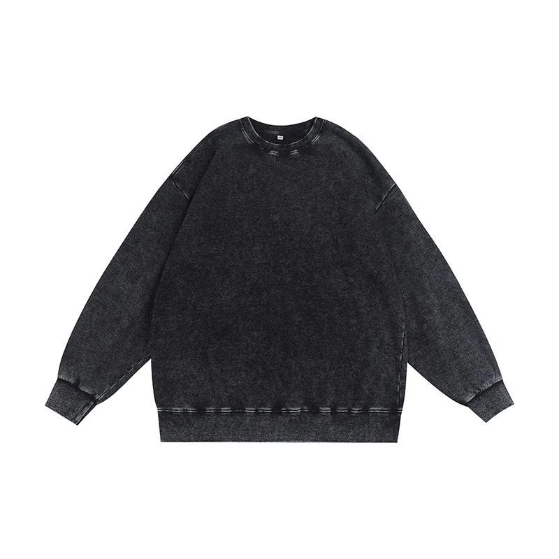 Ladies Round Neck Drop Shoulder Washed Sweatshirt SKT4652