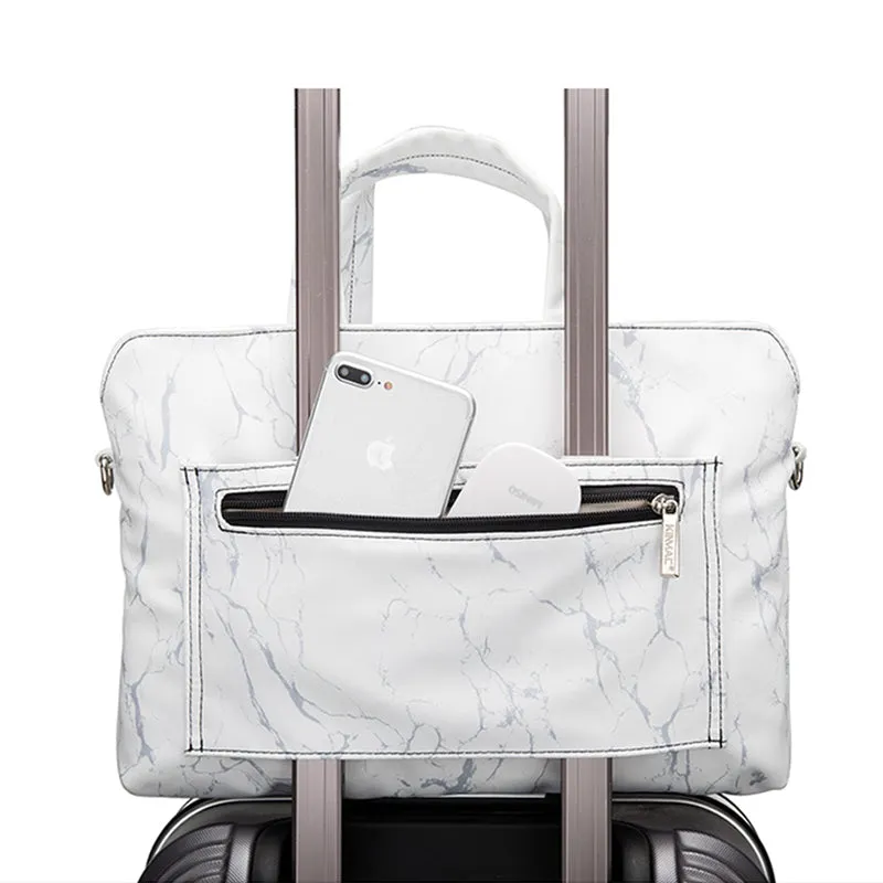 Laptop Shoulder Bag for Young Lady Handle Shoulder Messenger Case MacBook Air Pro 13.3" 15",Marble