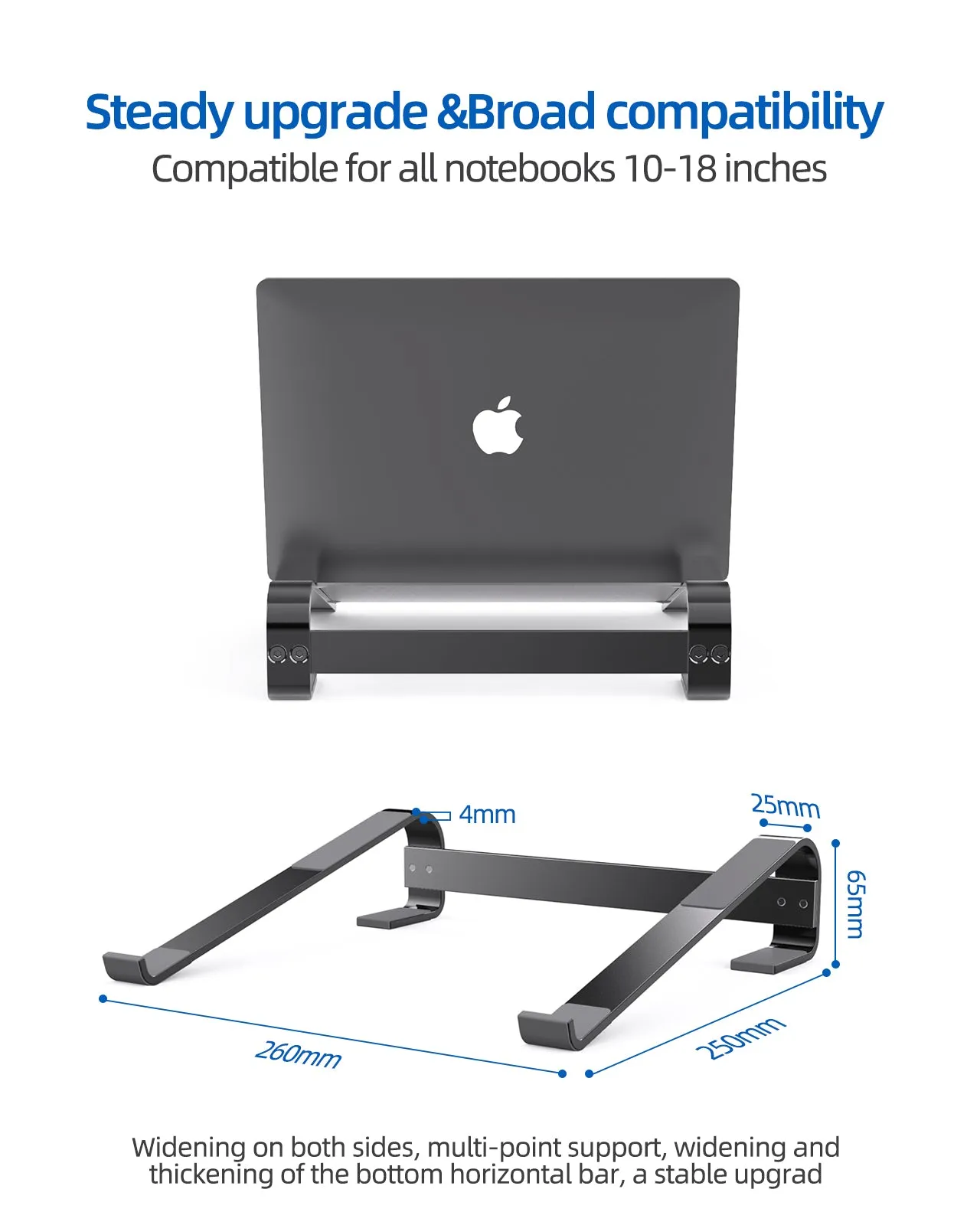 Laptop Stand Aluminum Portable Removable Laptop Rise Ventilated Detachable Ergonomic Holder