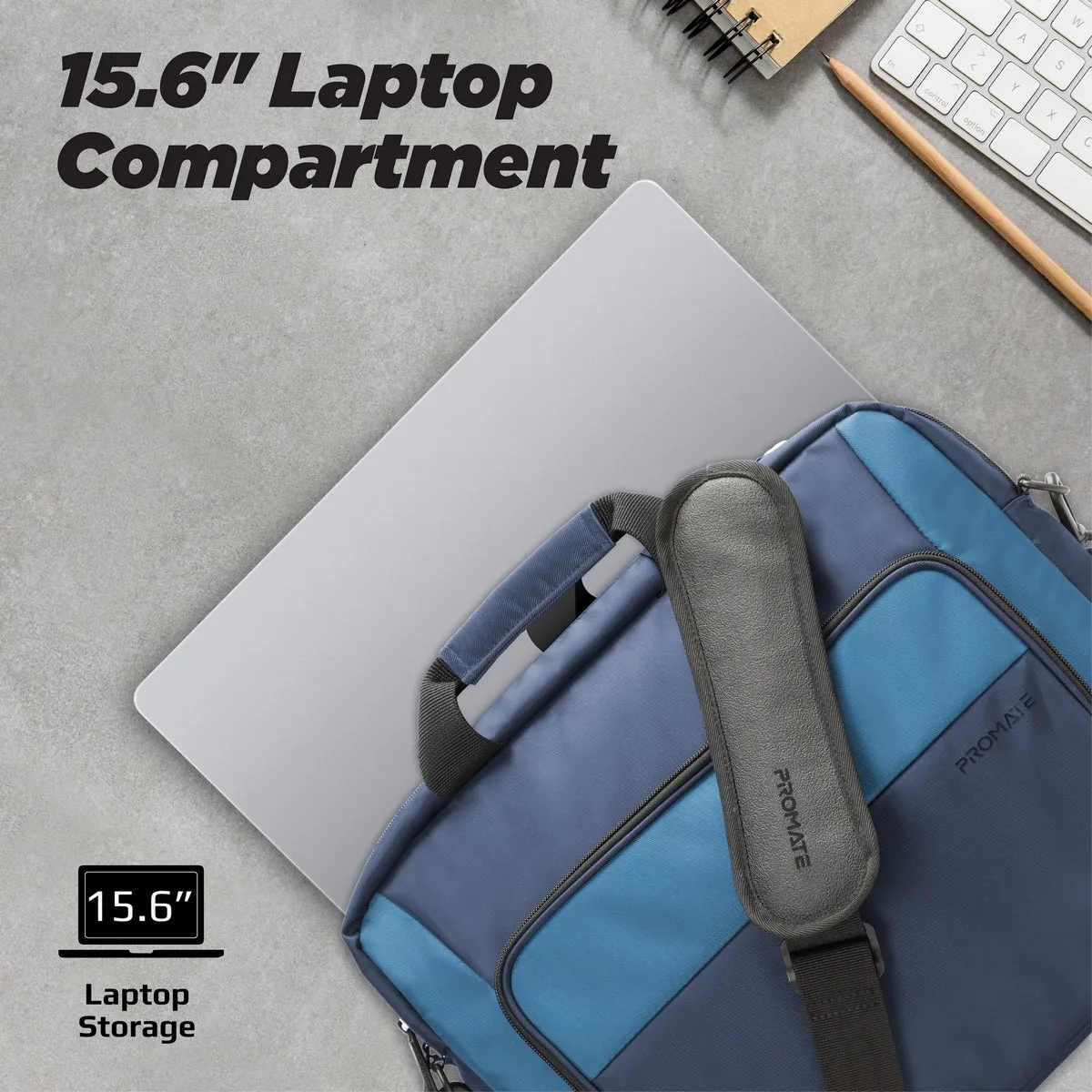 Large Capacity Messenger bag with Multiple Compartments for 15.6” Laptops