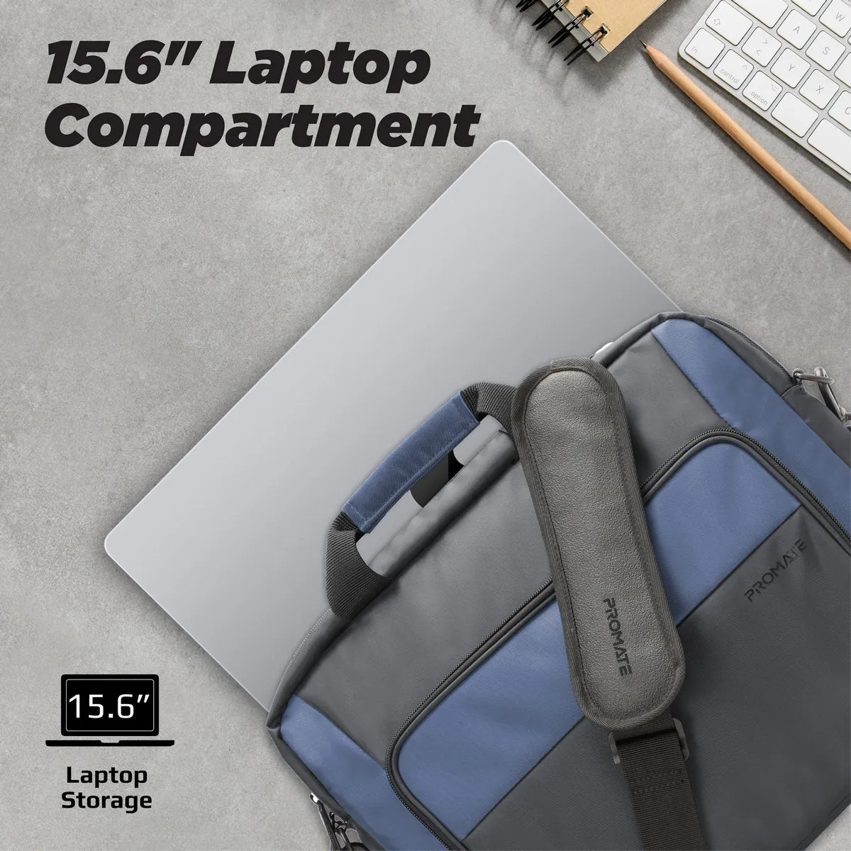 Large Capacity Messenger bag with Multiple Compartments for 15.6” Laptops