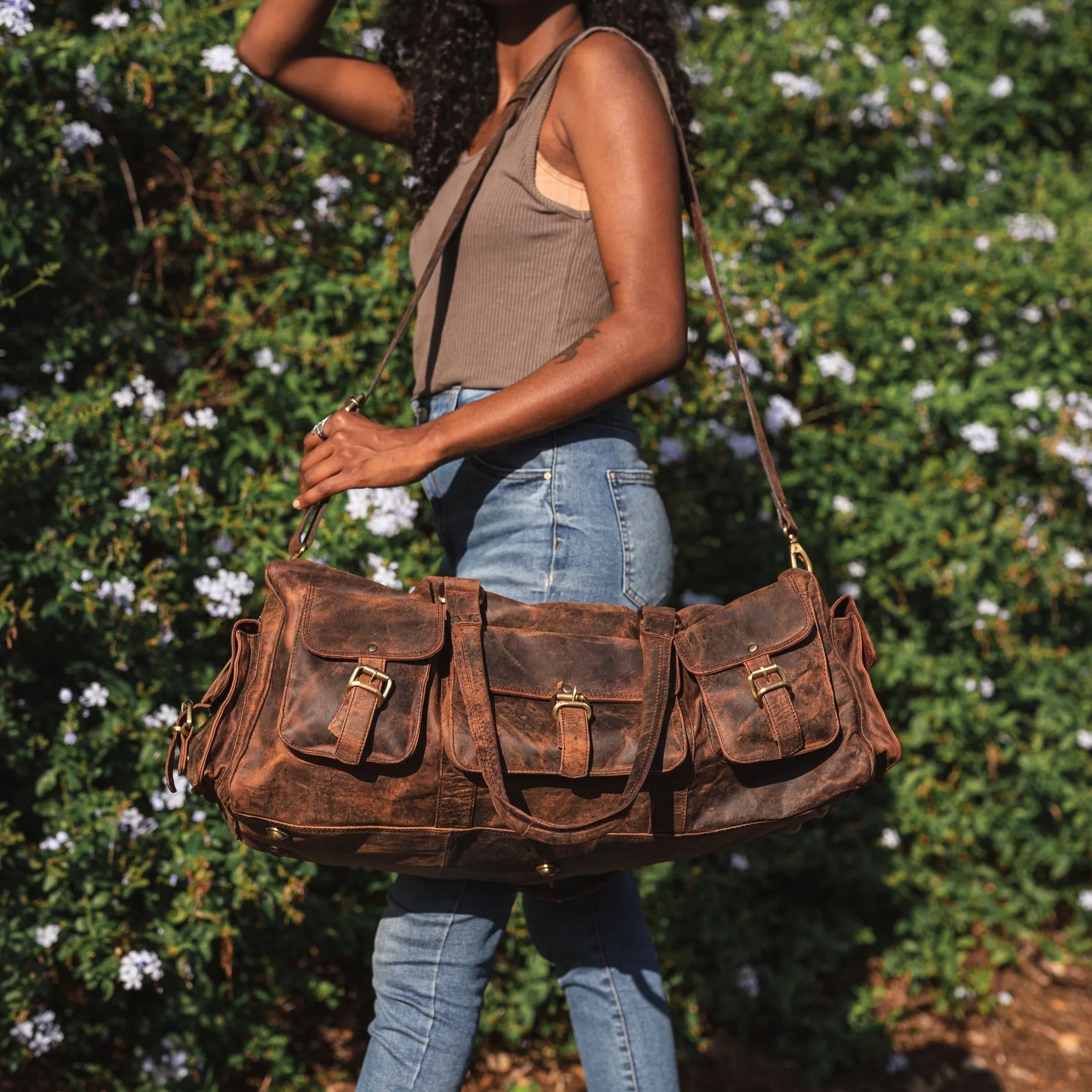 LEATHER DUFFLE BAG - DAKOTA