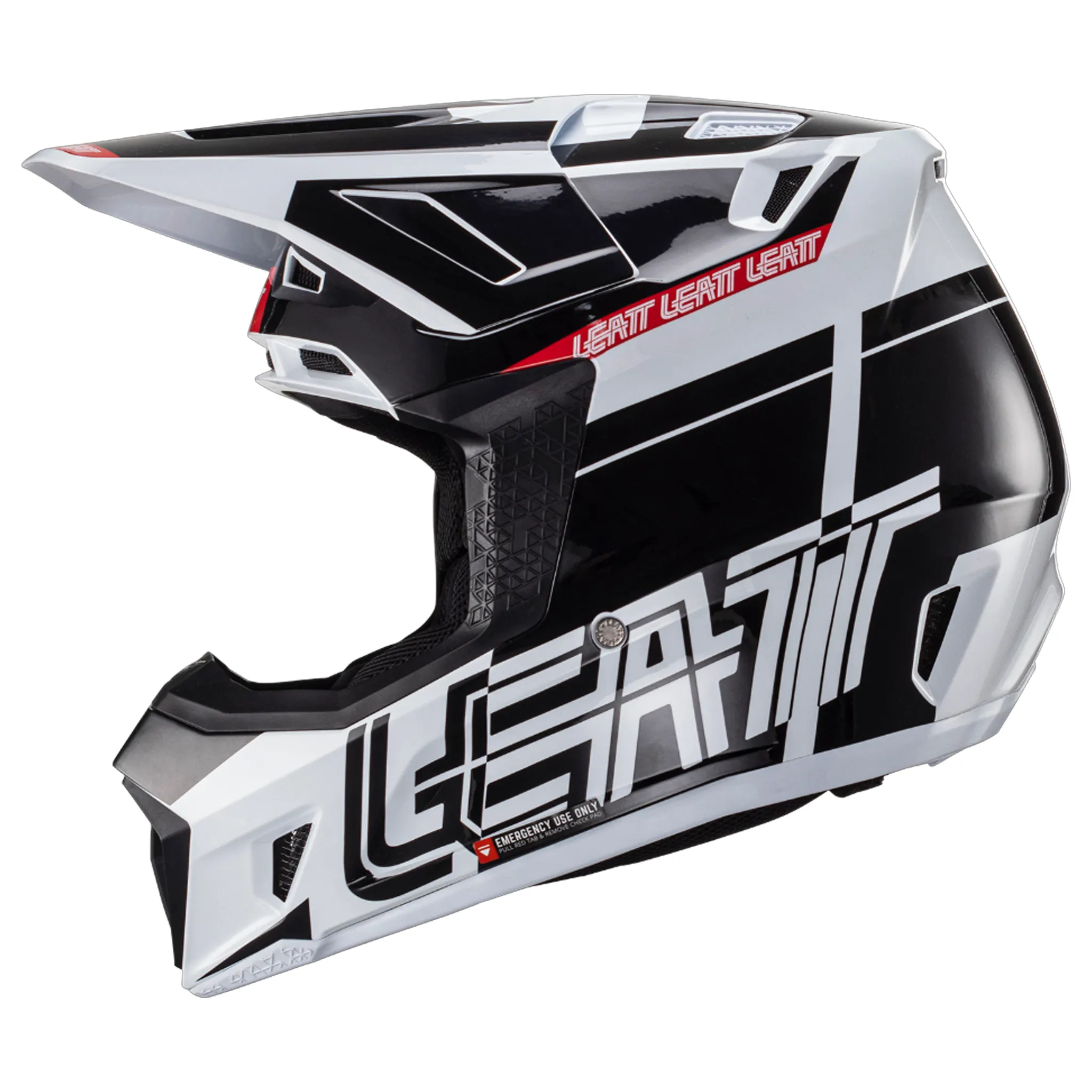 Leatt Moto 7.5 V24 Helmet and 4.5 Goggles (Black/White)