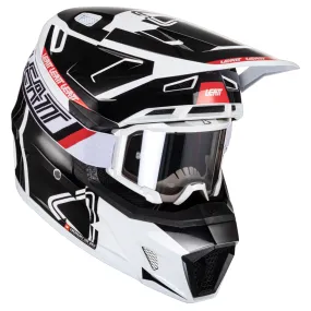 Leatt Moto 7.5 V24 Helmet and 4.5 Goggles (Black/White)