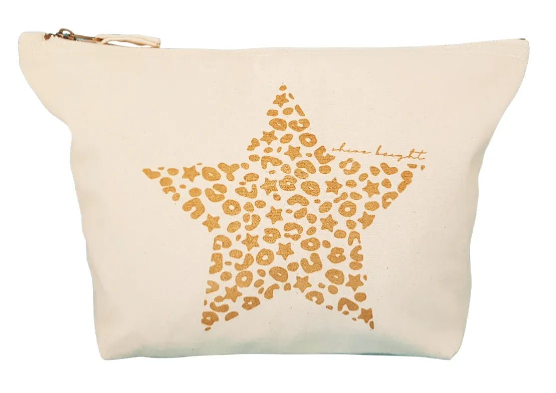 Leo Star Accessory Bag / Pouch | Cream  x Gold