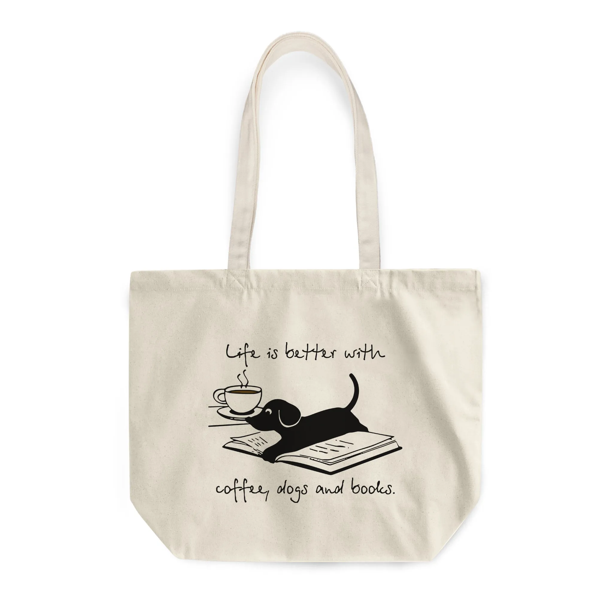 Life Is Better With Coffee Dogs and Books Book Lovers Gift TBW103