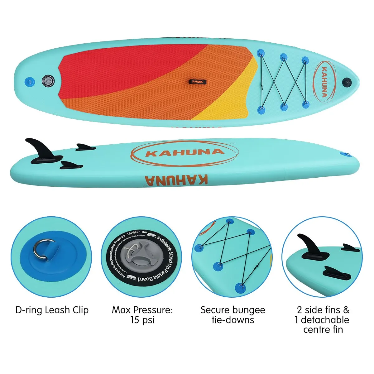 Lightweight 10ft6in Inflatable Paddle Board, Premium iSUP Set - Kahuna Hana