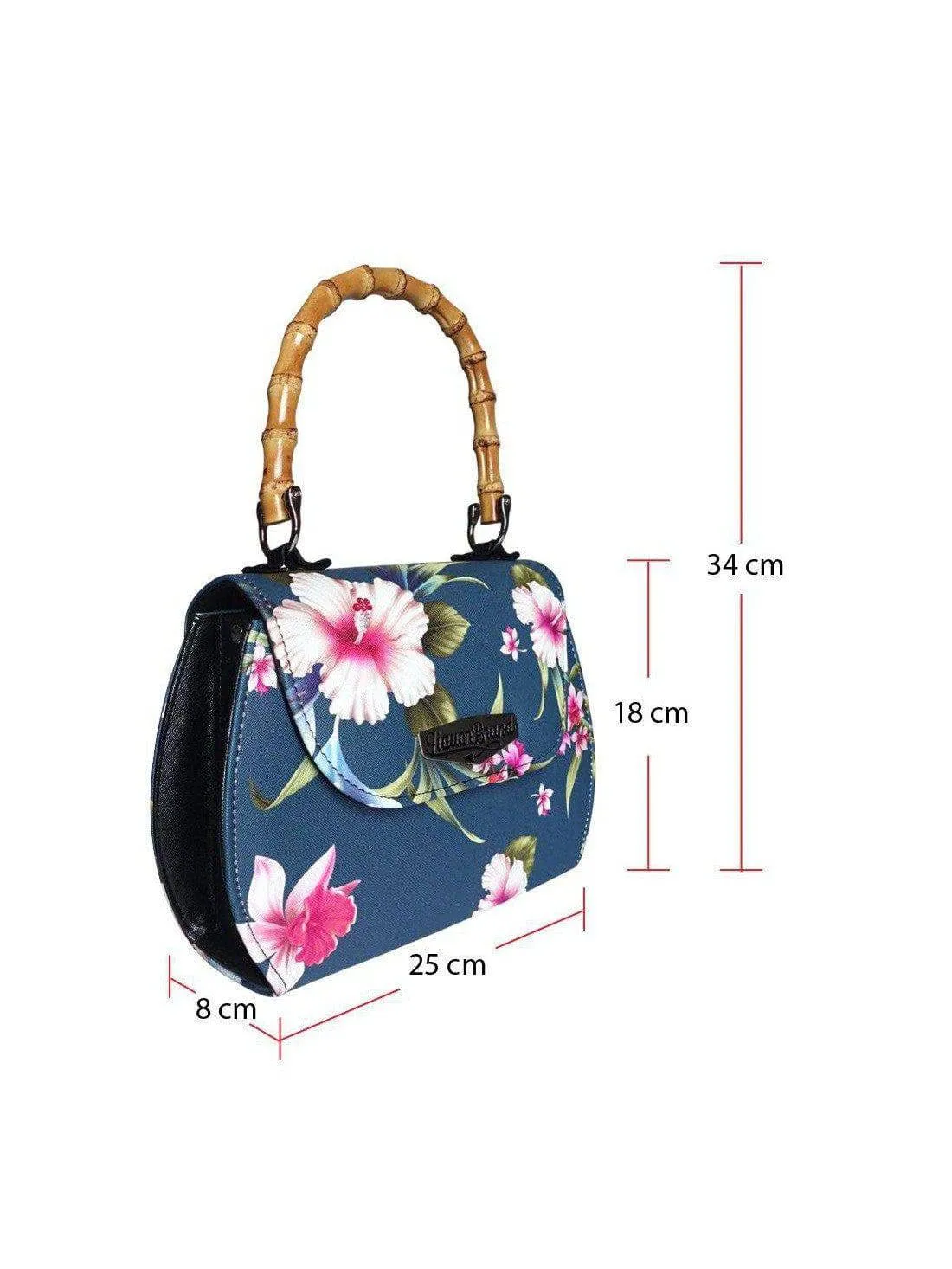 LUAU Vintage Classic Bamboo Handle Retro Bag