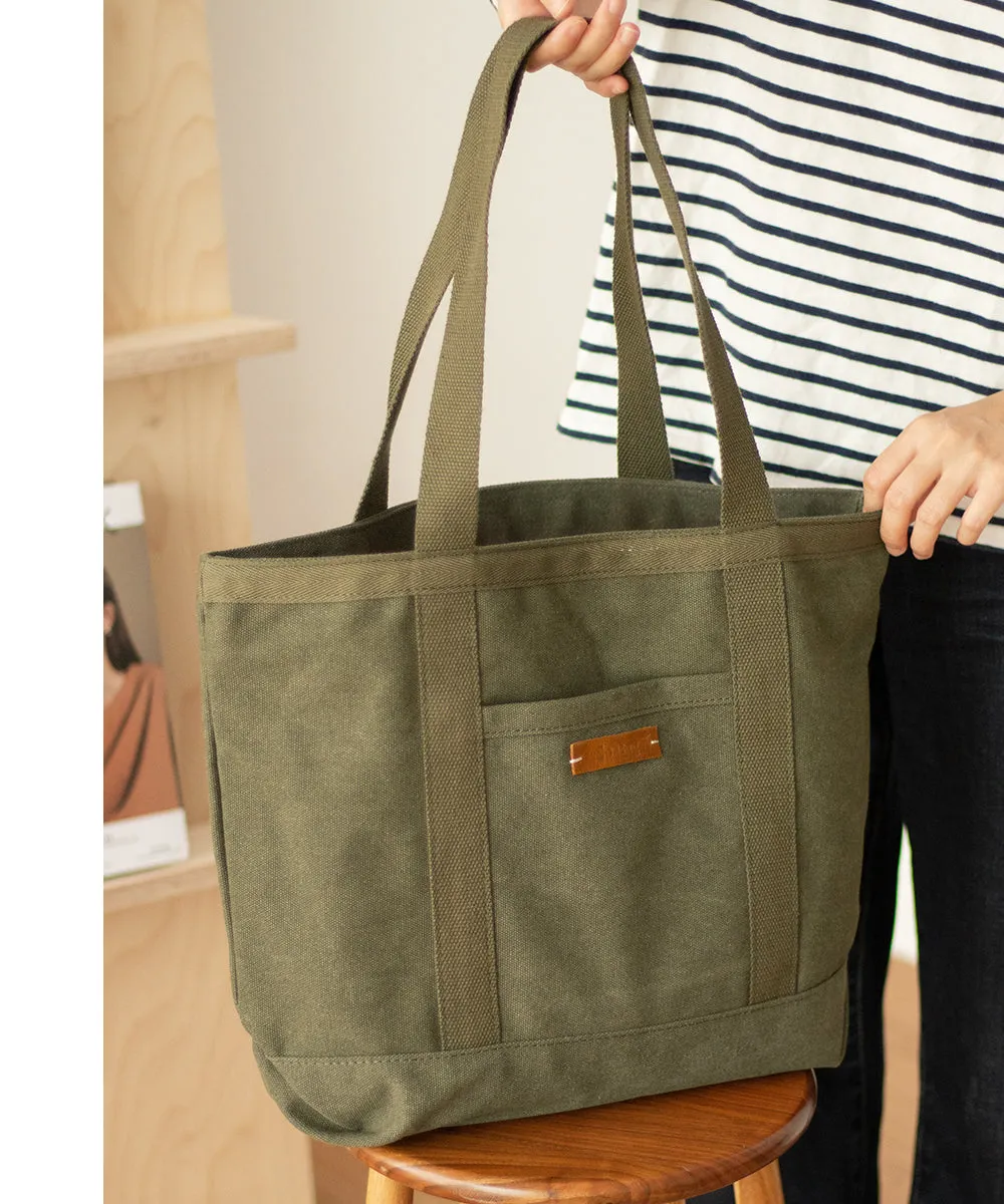 Mens Army Green Canvas Large Tote Bags Canvas Handbag Canvas Tote for Men Women