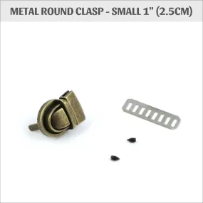 Metal round clasp, box clasp, bag clasp,  small clasp 1" (2.5 cm), HD03