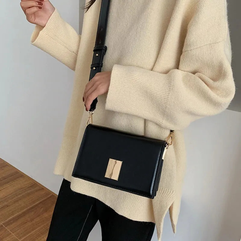 Mini Solid Leather Crossbody Bag