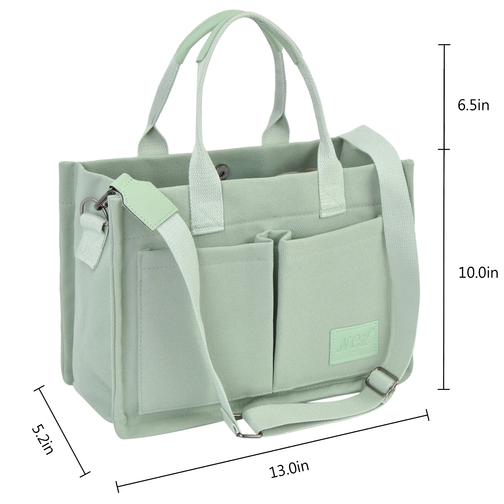 Mint NGIL Large Canvas Tote Bag