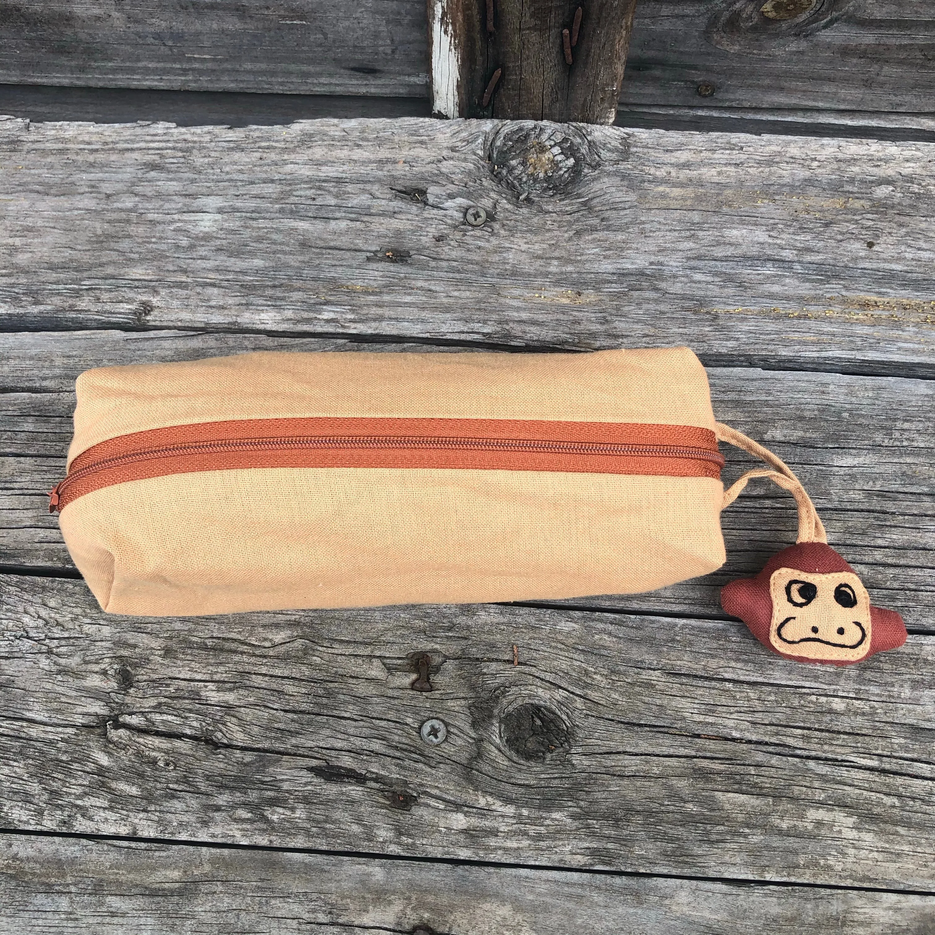 Monkey Round Pencil Case