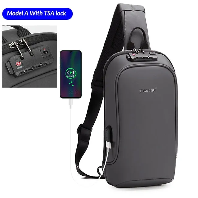 Motorcycle Shoulder Bag | Splashproof Chest Bag | Crossbody Bags For Men | Travel Chest Bag | Usb Charging Messenger Bag |Tactical Chest Bag