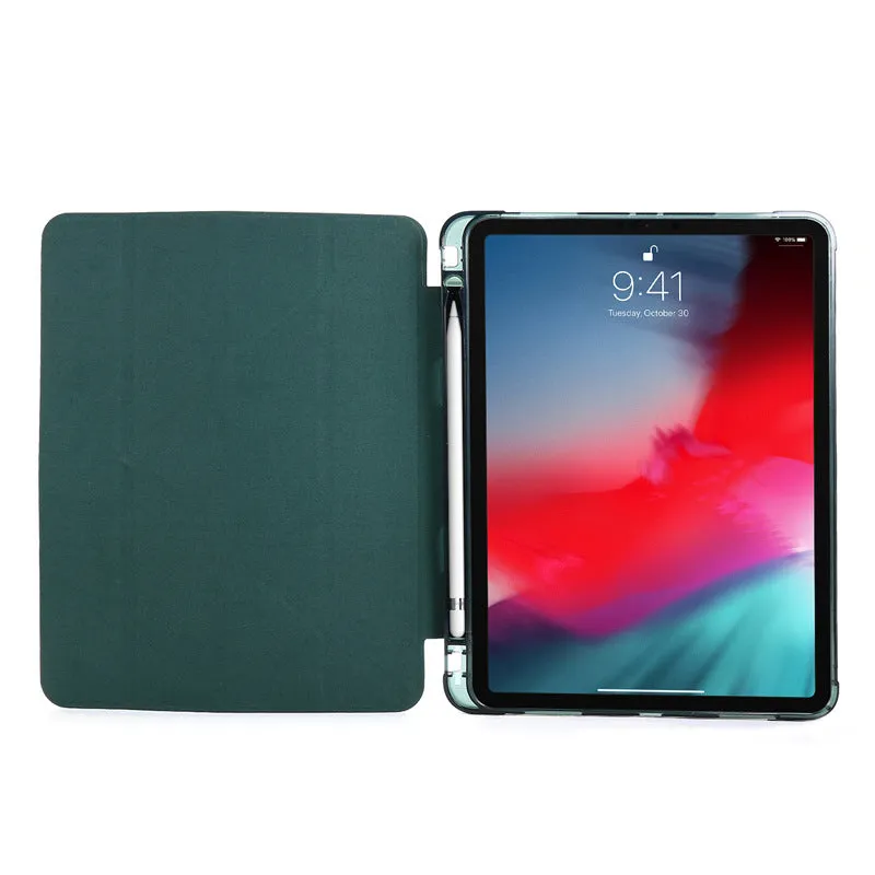 Multi-folding Shockproof Leather Tablet Flip Case with Pencil Holder For APPLE iPad