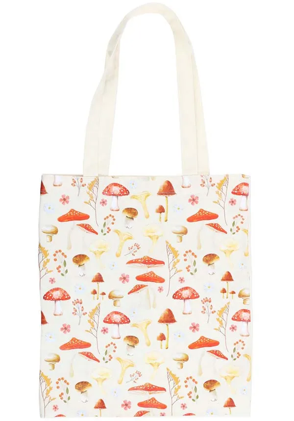 Mushroom Print Polycotton | TOTE BAG