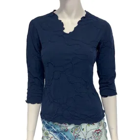 Navy Conduit Surreal Textured Top