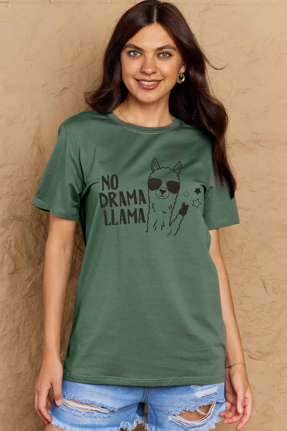 NO DRAMA LLAMA Graphic Cotton Tee