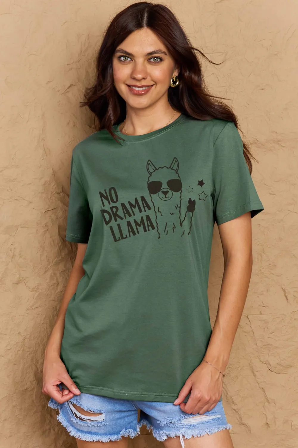 NO DRAMA LLAMA Graphic Cotton Tee