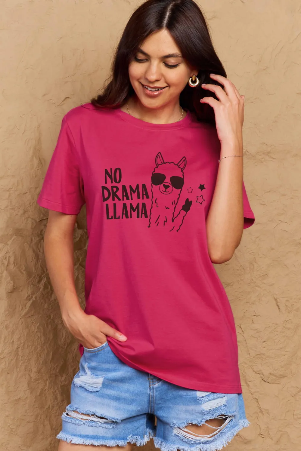 NO DRAMA LLAMA Graphic Cotton Tee