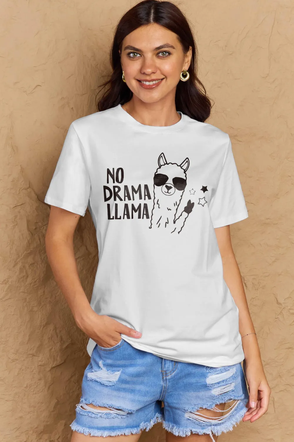 NO DRAMA LLAMA Graphic Cotton Tee