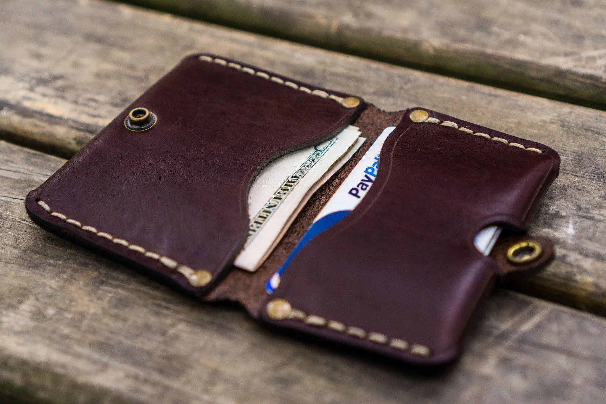 No.38 Personalized Minimalist Hanmade Leather Wallet - Dark Brown