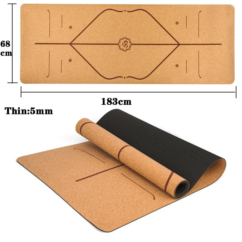 Non-Slip Natural Cork Yoga Mat With Bag