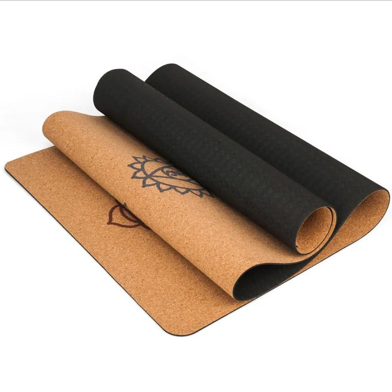 Non-Slip Natural Cork Yoga Mat With Bag