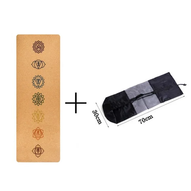 Non-Slip Natural Cork Yoga Mat With Bag