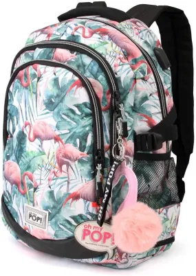 Oh My Pop! Flamenco Tropical-Running HS Backpack Casual Daypack, 44 cm