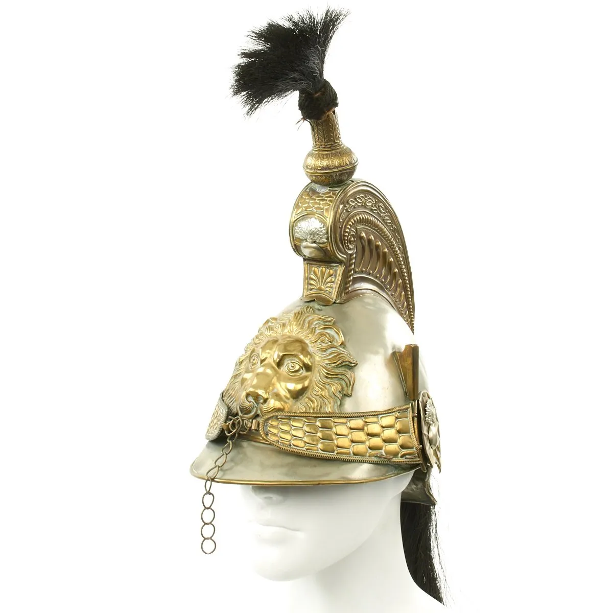 Original Belgian Cavalry 1848 Helmet with Lion Front Plate