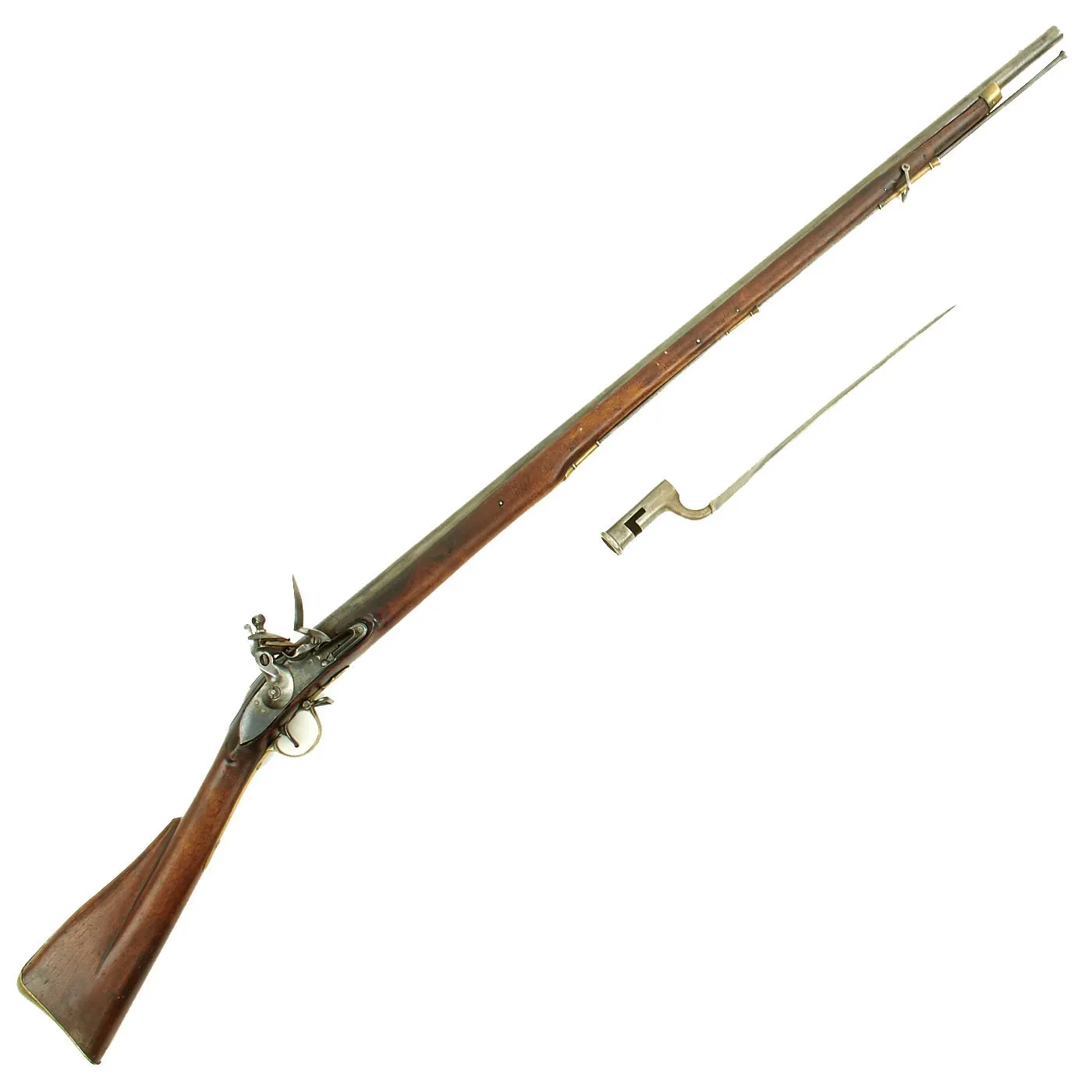 Original British East India Company Windus Pattern Brown Bess Flintlock Officer's Fusil with Bayonet - c. 1808