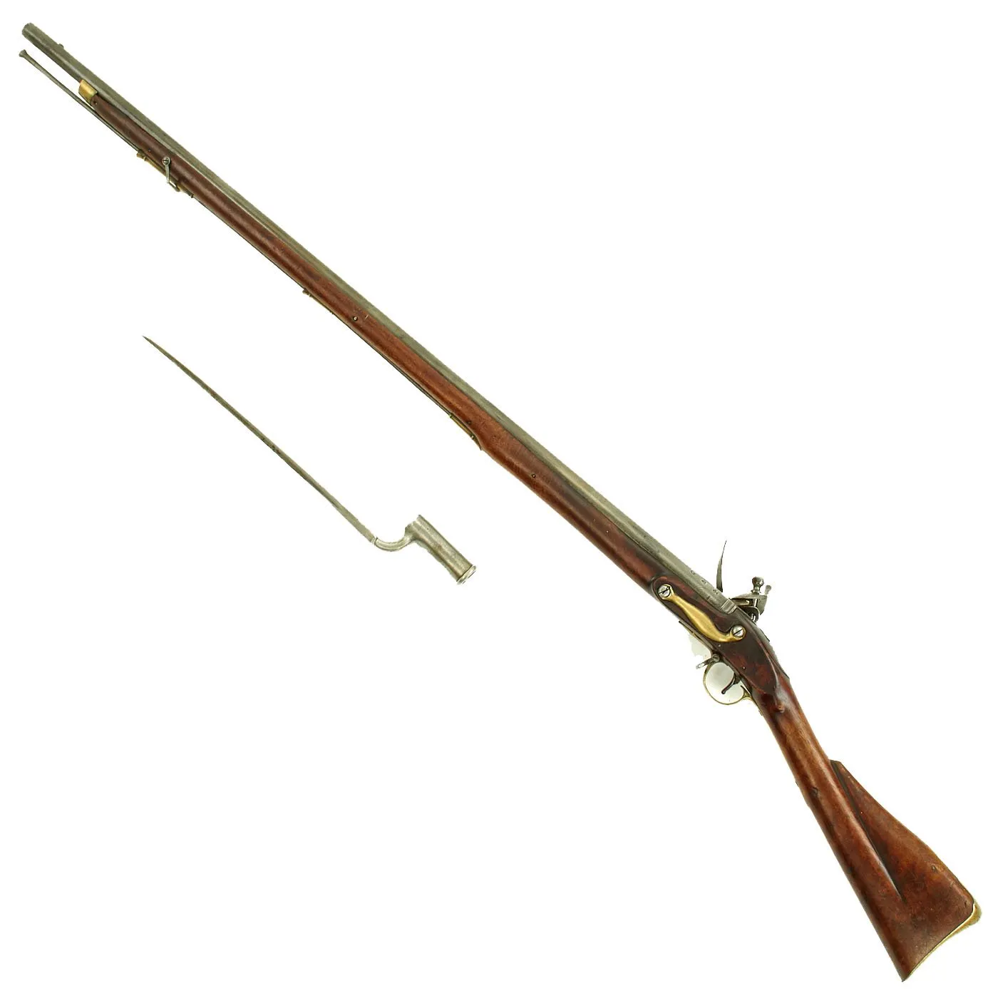 Original British East India Company Windus Pattern Brown Bess Flintlock Officer's Fusil with Bayonet - c. 1808