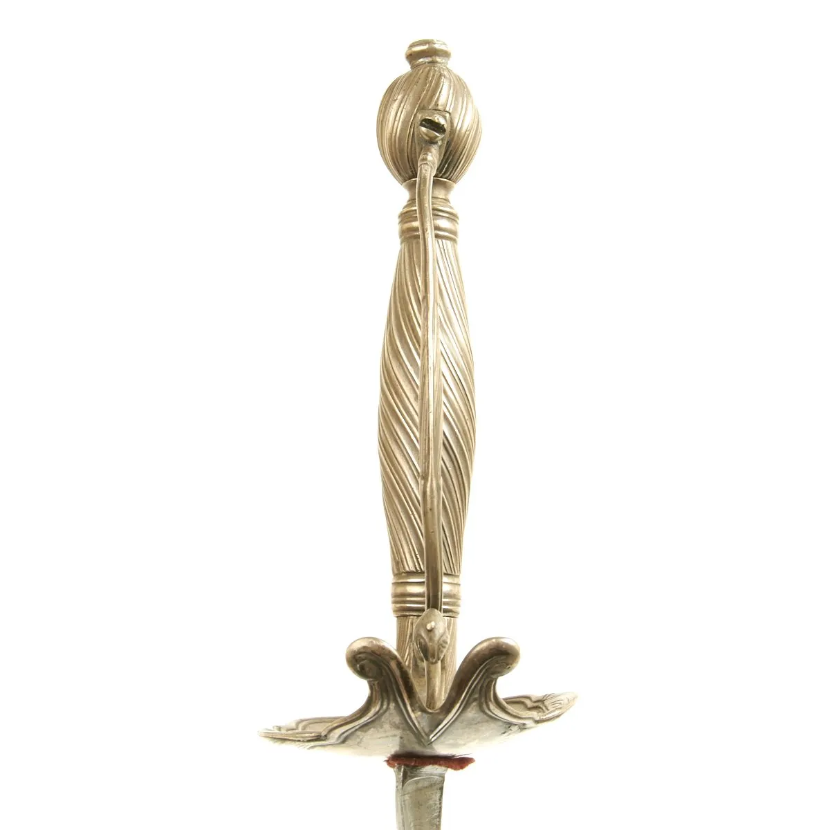 Original British Silver Hilted Officer's Small Sword Marked to Lt. A. Brown with Framed Commission - Dated 1762