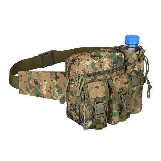 Outdoor Hip Pack for Water Bottle - Military Tactical Bag Waterproof Camping Hiking Pouch