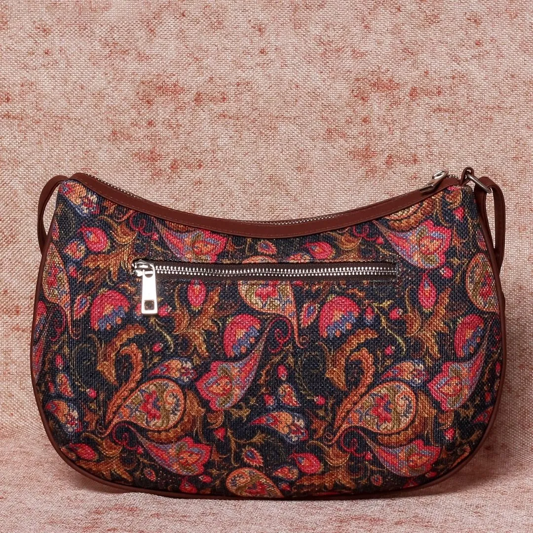 Paisley Print Structured Shoulder Bag