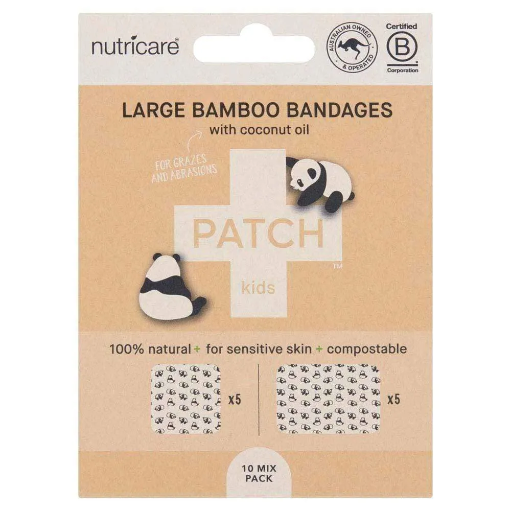 PATCH Large Bamboo Plasters (10 Mixed) - Kids Coconut Oil