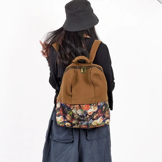 Patchwork Floral Simple Style Women Backpack Shoulder Bag