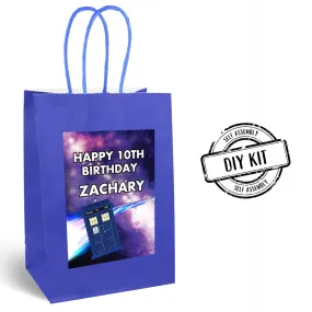 Personalised Time Travel Police Box Paper Party Bags - Pack of 12