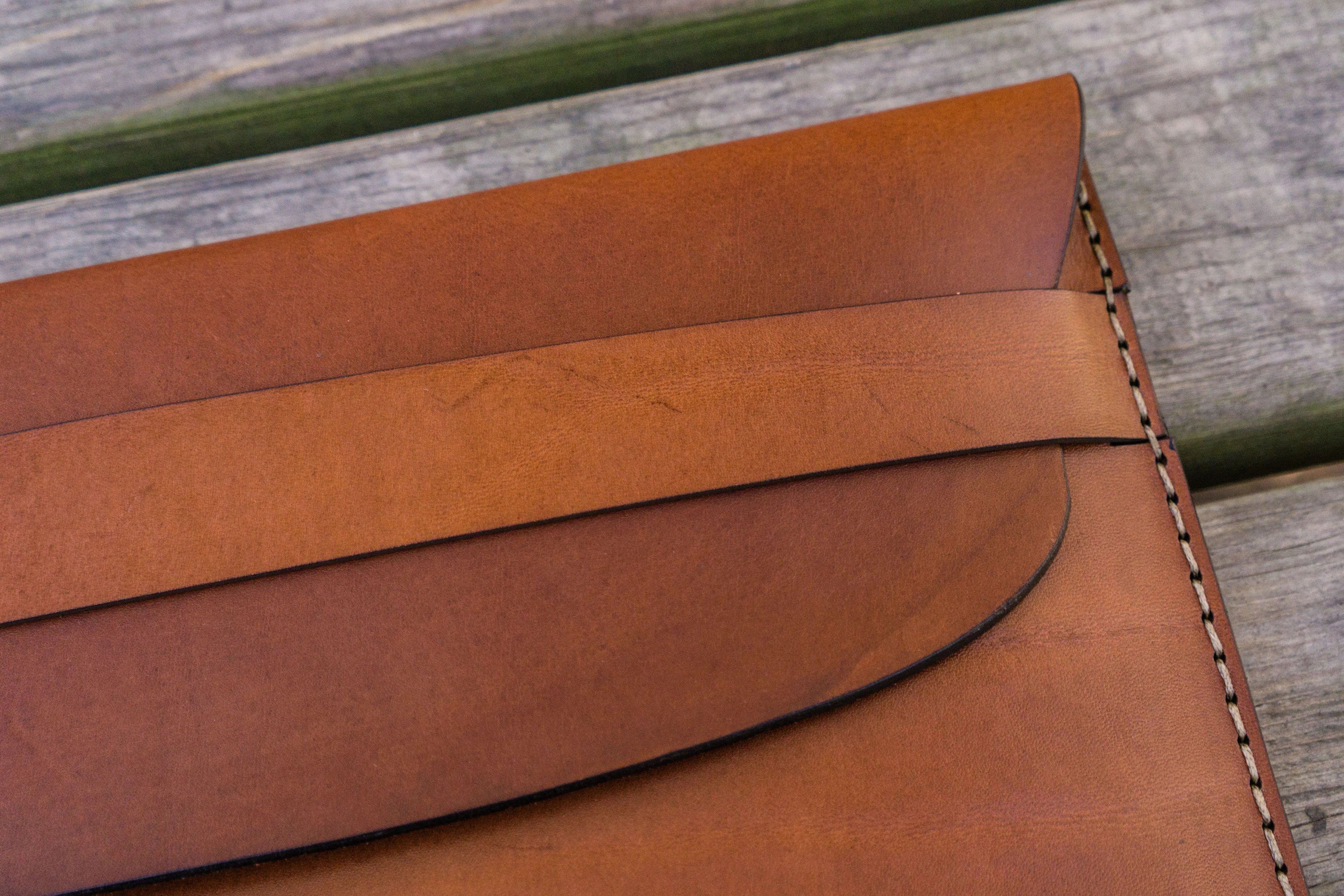 Personalized Leather MacBook Sleeves - Brown