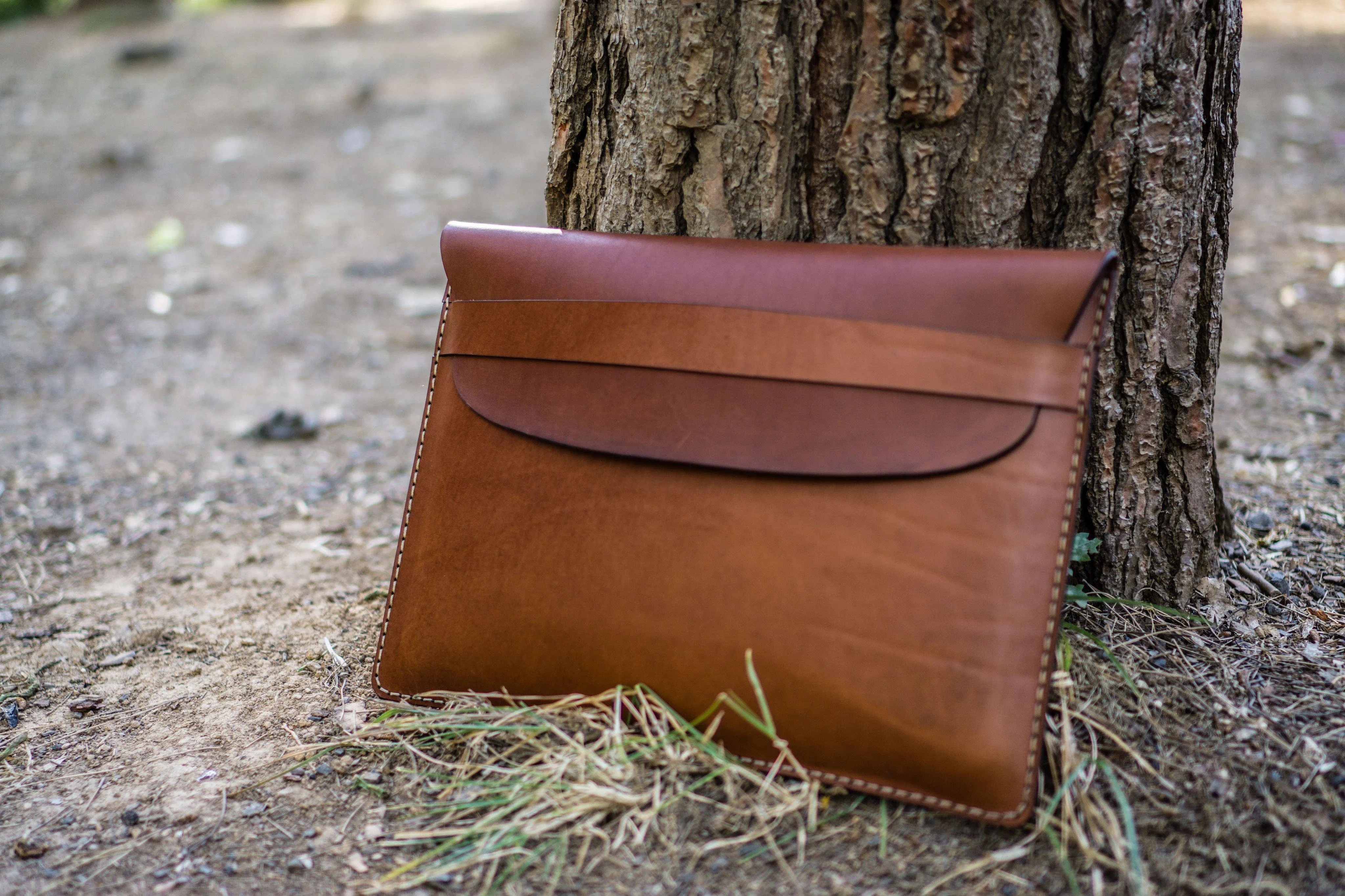 Personalized Leather MacBook Sleeves - Brown