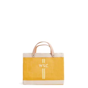 Petite Market Bag in Gold with Monogram