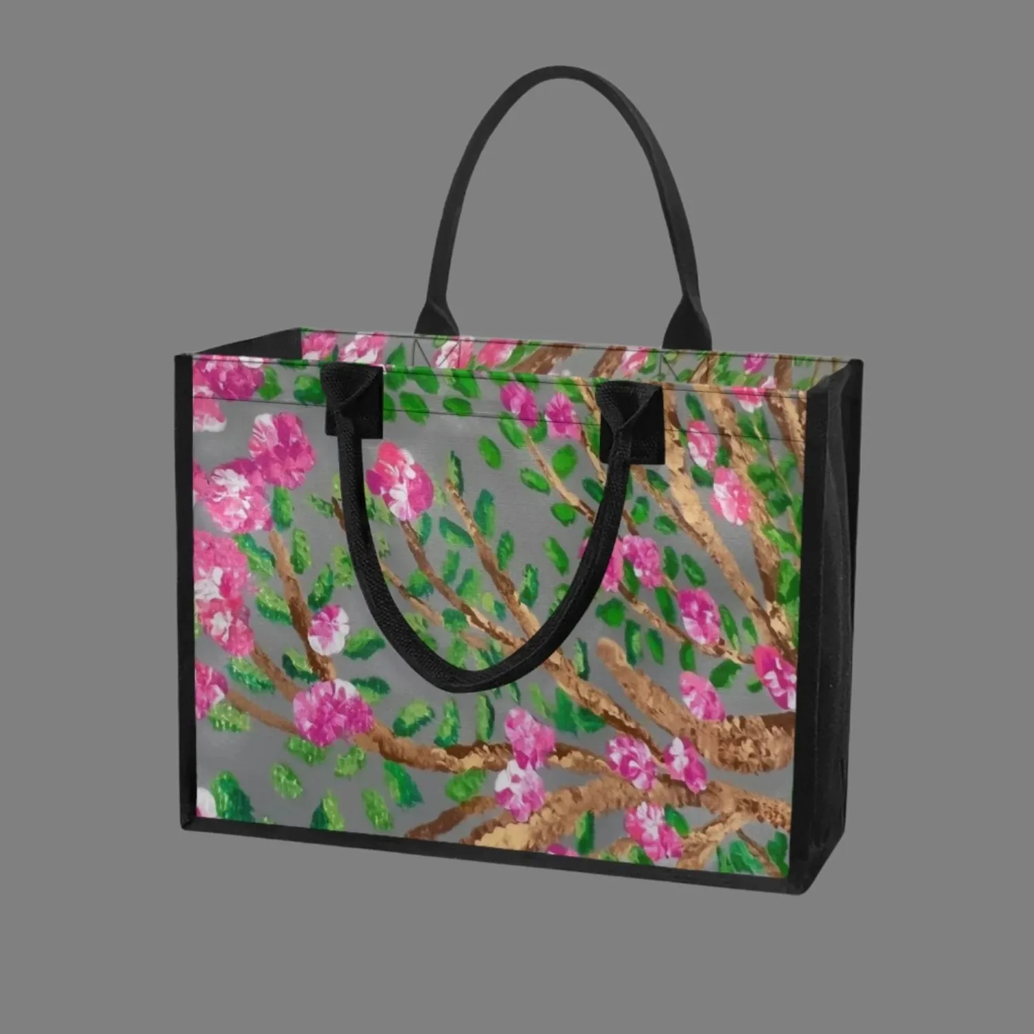 Pink Flowers Shopping Tote Bag