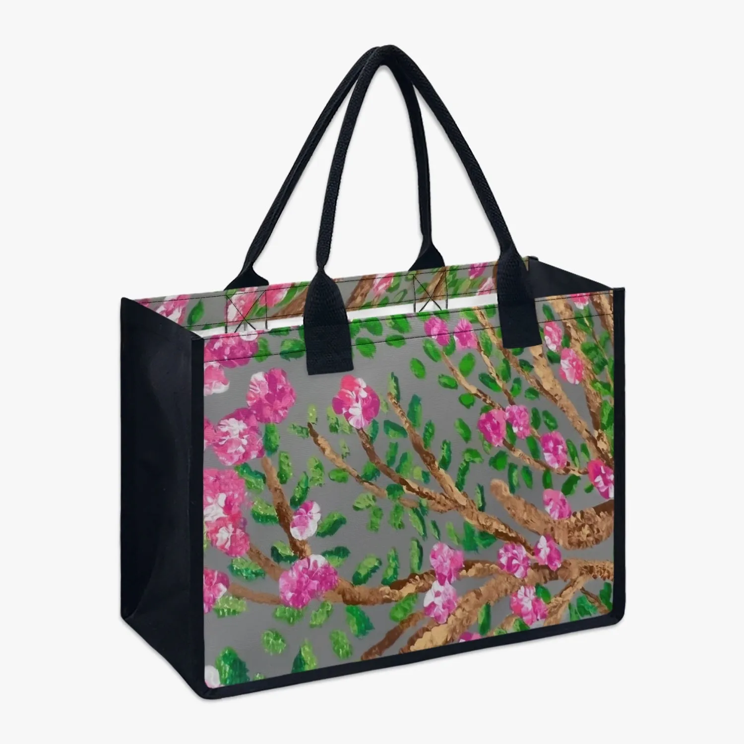 Pink Flowers Shopping Tote Bag