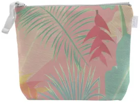 Pink Tropical Cosmetic Bag, Large