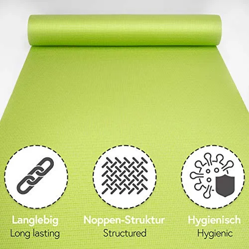 POWRX Yoga Mat with Bag NonSlip Large 68 x 24 015 Thickness Green