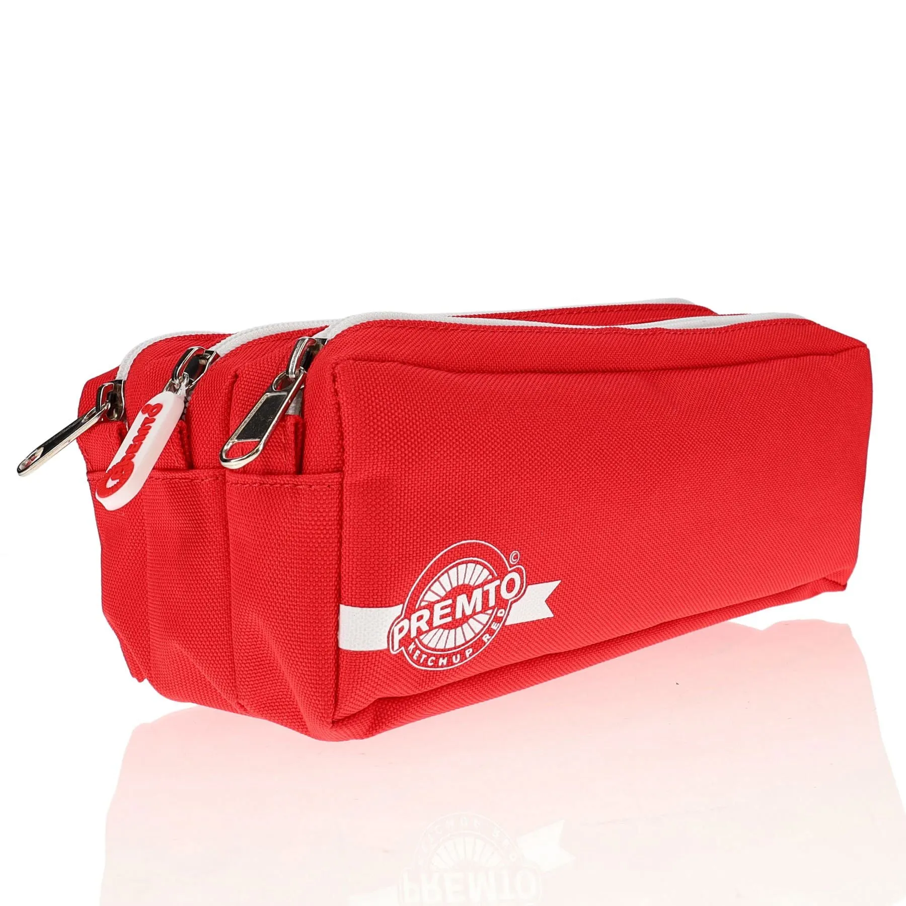 Premto - Pencil Case - 3 Pocket - Ketchup Red