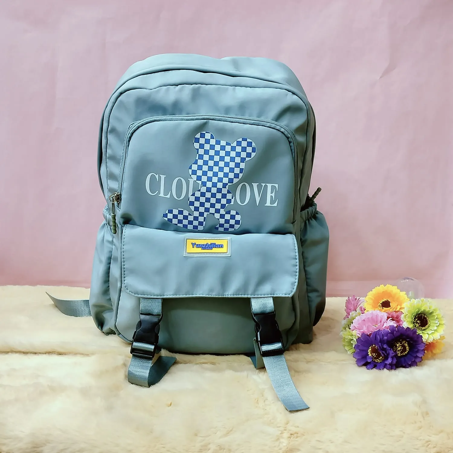 Printed Teddy Backpack.