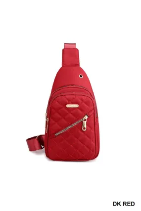 Quilted Multi-Pocket Crossbody Sling Bag